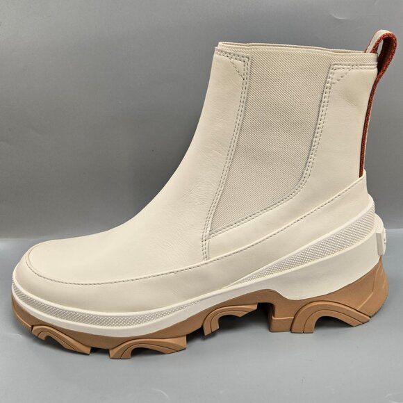 SOREL Brex Chelsea Boot Pull On Ankle Bootie Natural Sea Salt Leather Size 9.5 - Picture 4 of 14